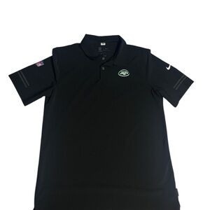 Nike NFL Jets Polo M Black Shirt w/ Striped Arms